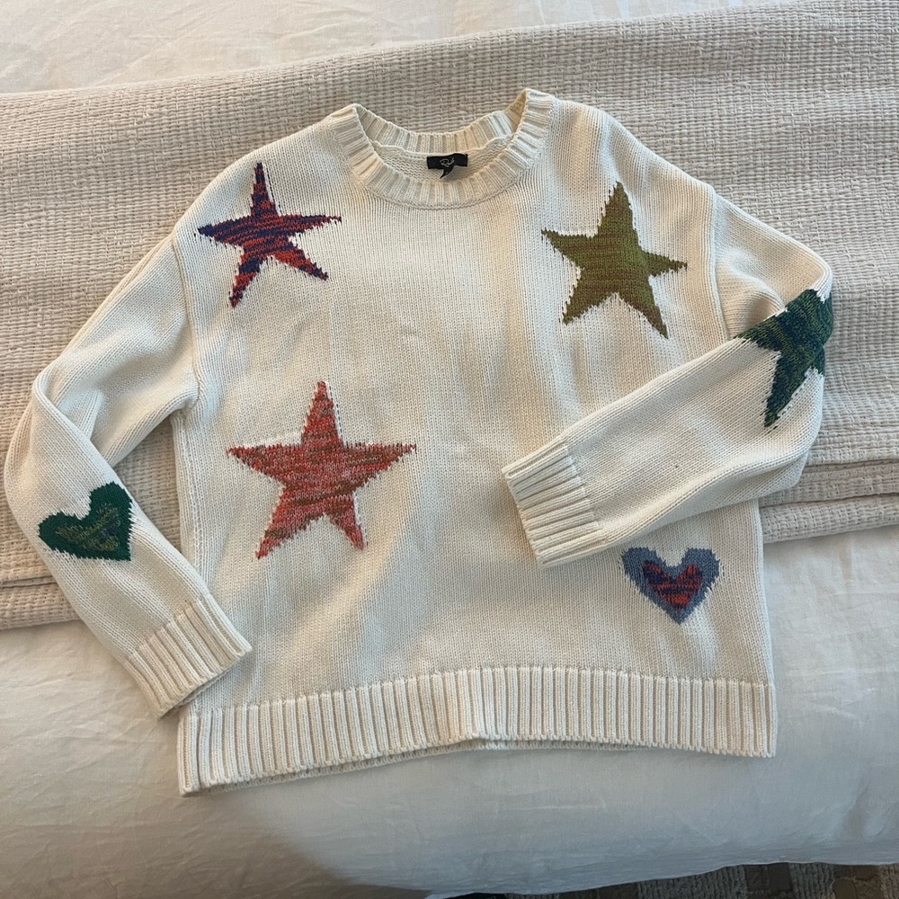 Star Patterned Cream Sweater